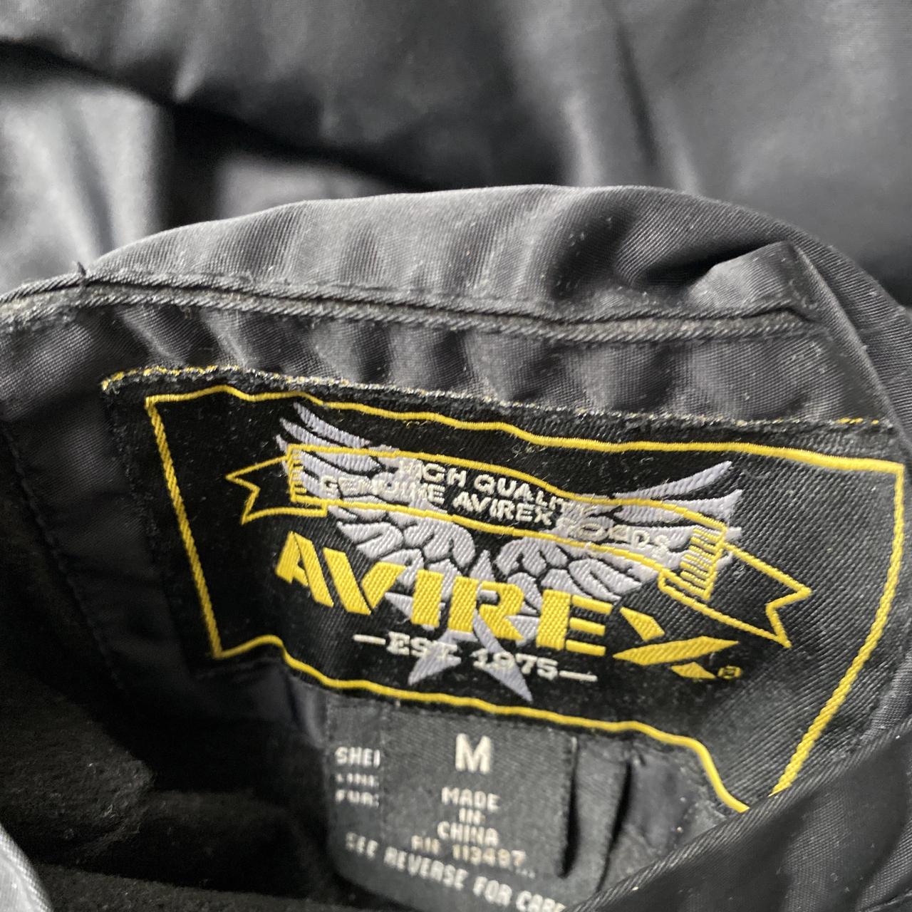Avirex Vintage y2k Black Reversible Faux Fur Bomber Fur Trim Hooded Jacket (M)