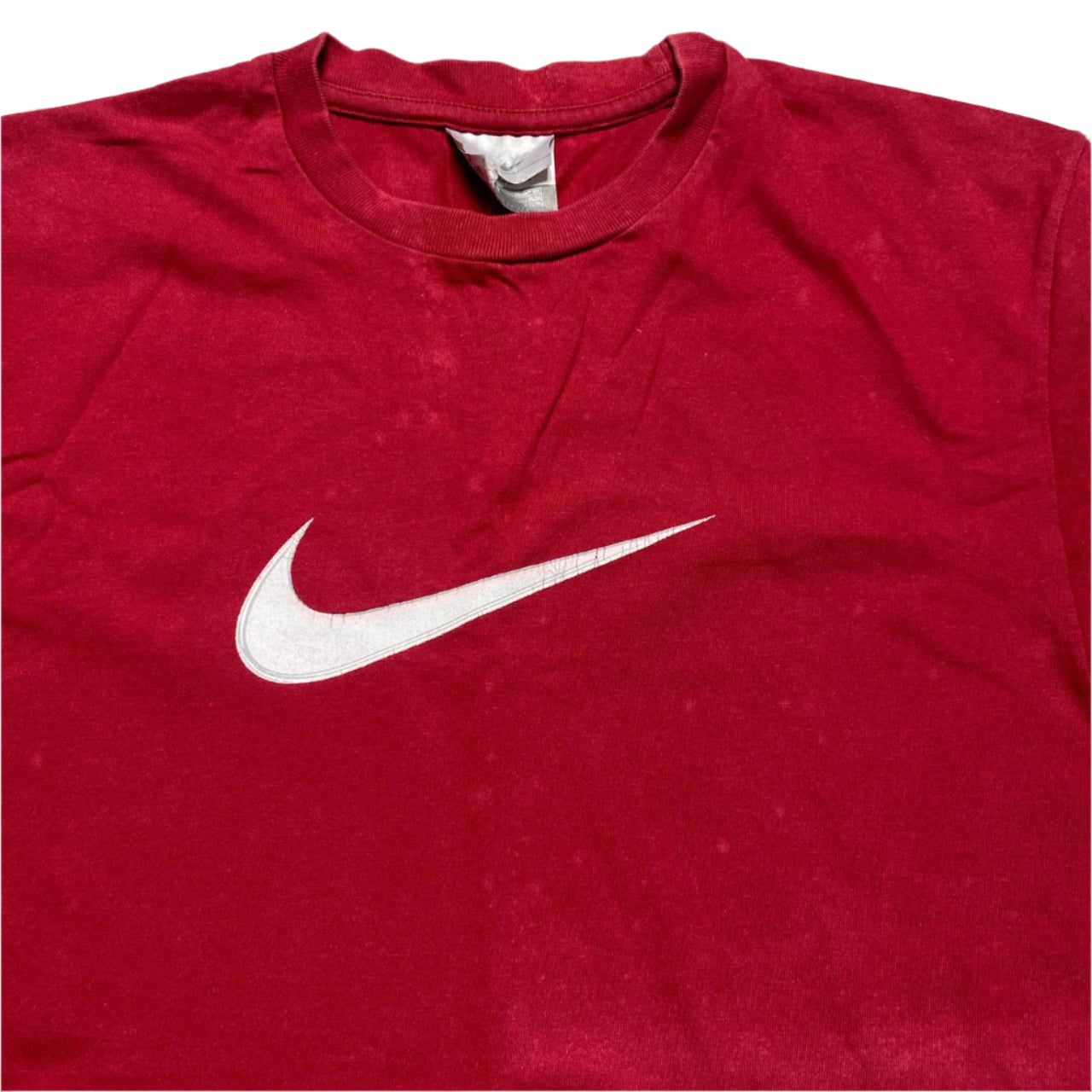 Nike Vintage Centre Swoosh 90’s Red and White T Shirt (L)
