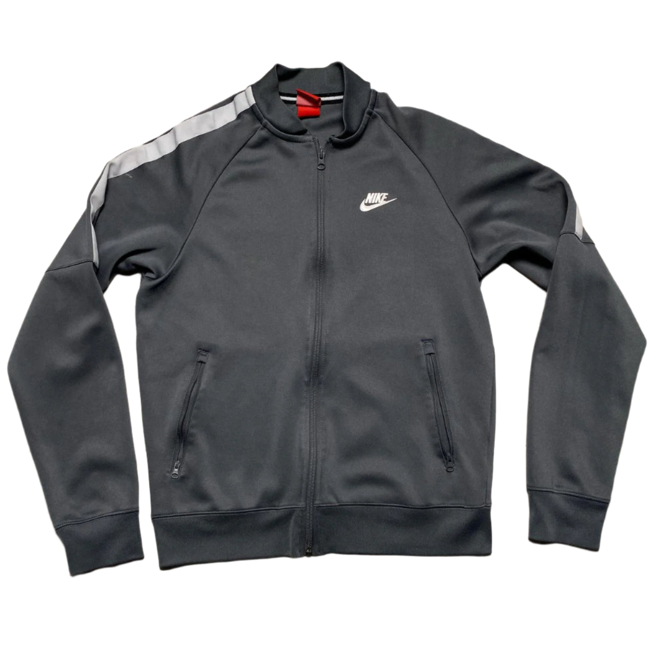 Nike Grey and White Tracksuit Jacket (S)