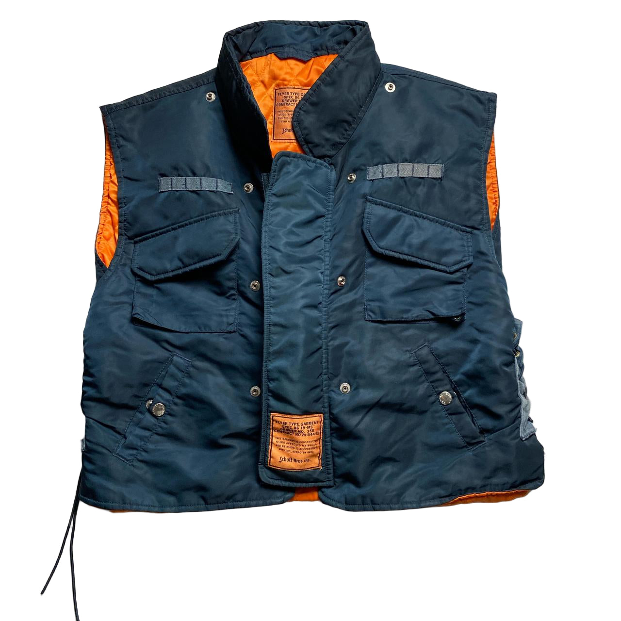 Schott Vintage Bomber Flight Military Pilot Gilet Vest Jacket (L)