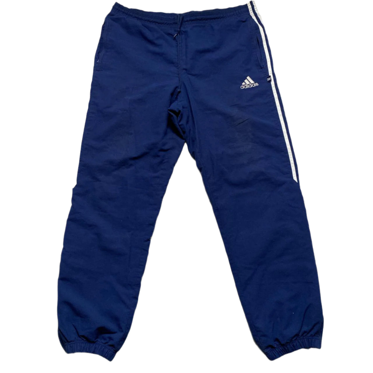 Adidas Navy and White Shell Trackpant Bottoms (L)