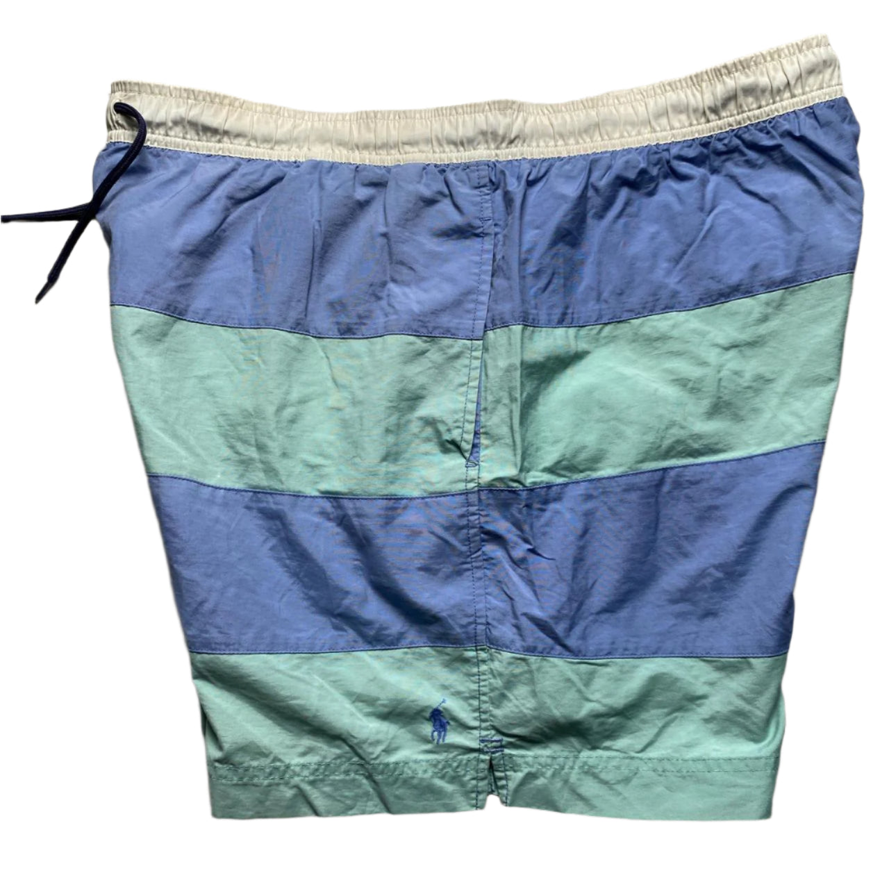Polo Sport Ralph Lauren Blue and Green Stripe Swim Shorts (L)