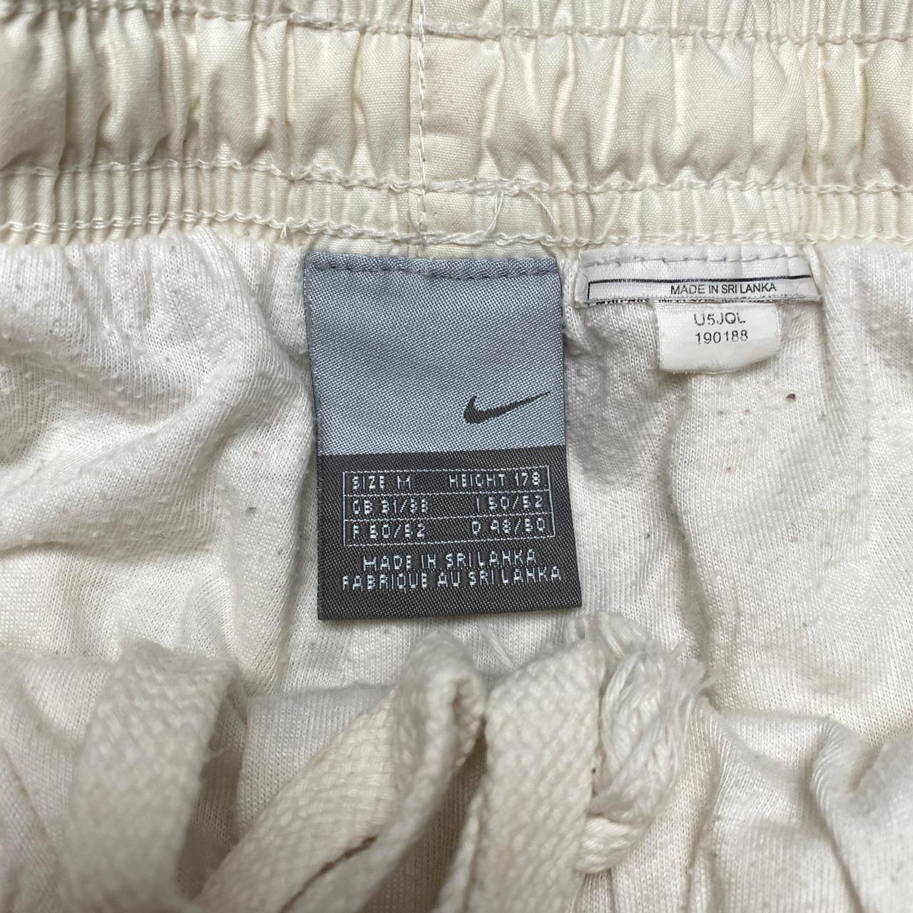 Nike Cream White and Navy Swoosh Baggy Trackpant Shell Bottoms (M)