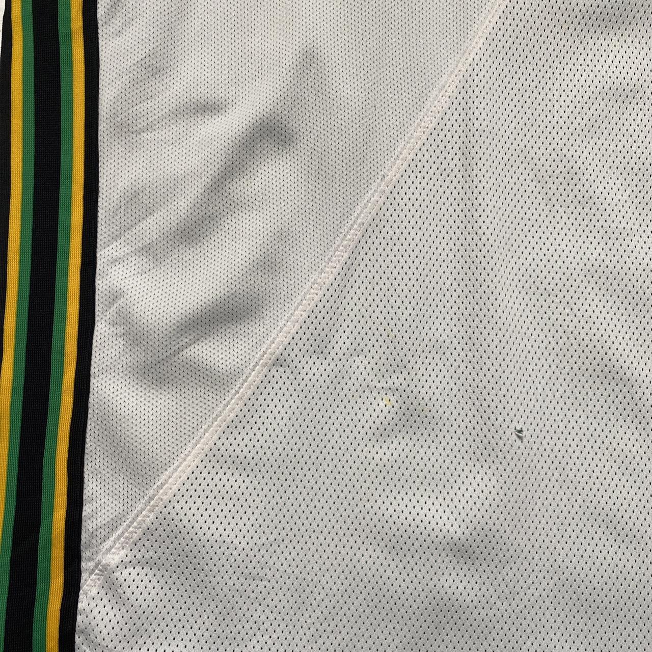And1 Vintage y2k Kingston Jamaica Basketball Vest Jersey White Black Yellow and Green (XL)