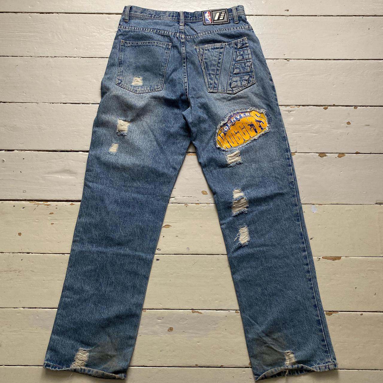 UNK Denim Vintage 90’s Basketball NBA Distressed Patch Jeans