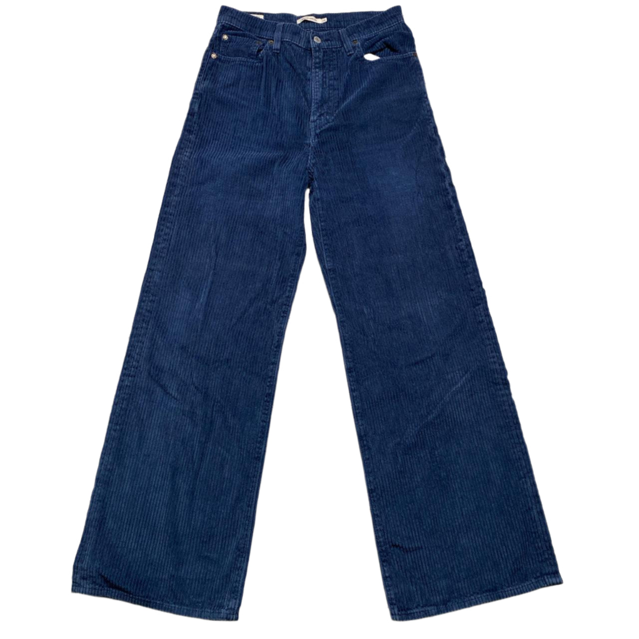Levis Ribcage Wide Leg Womens Navy Corduroy Jeans (29W)