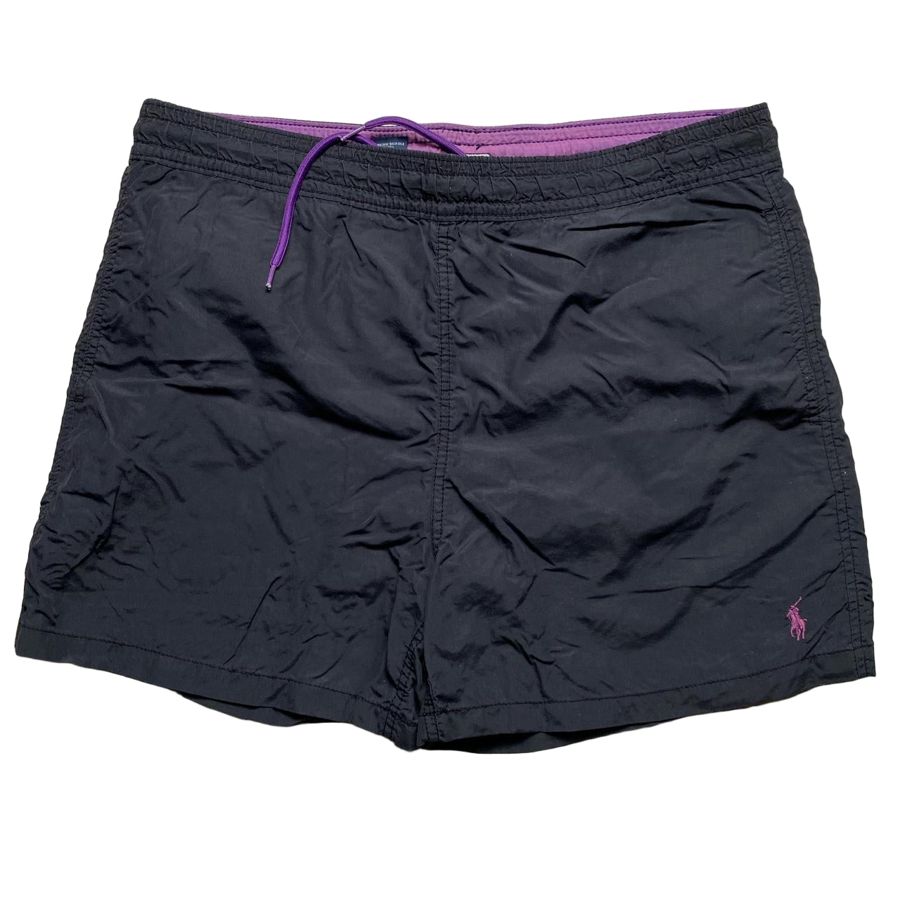 Polo Ralph Lauren Black and Purple Swim Shorts (M)