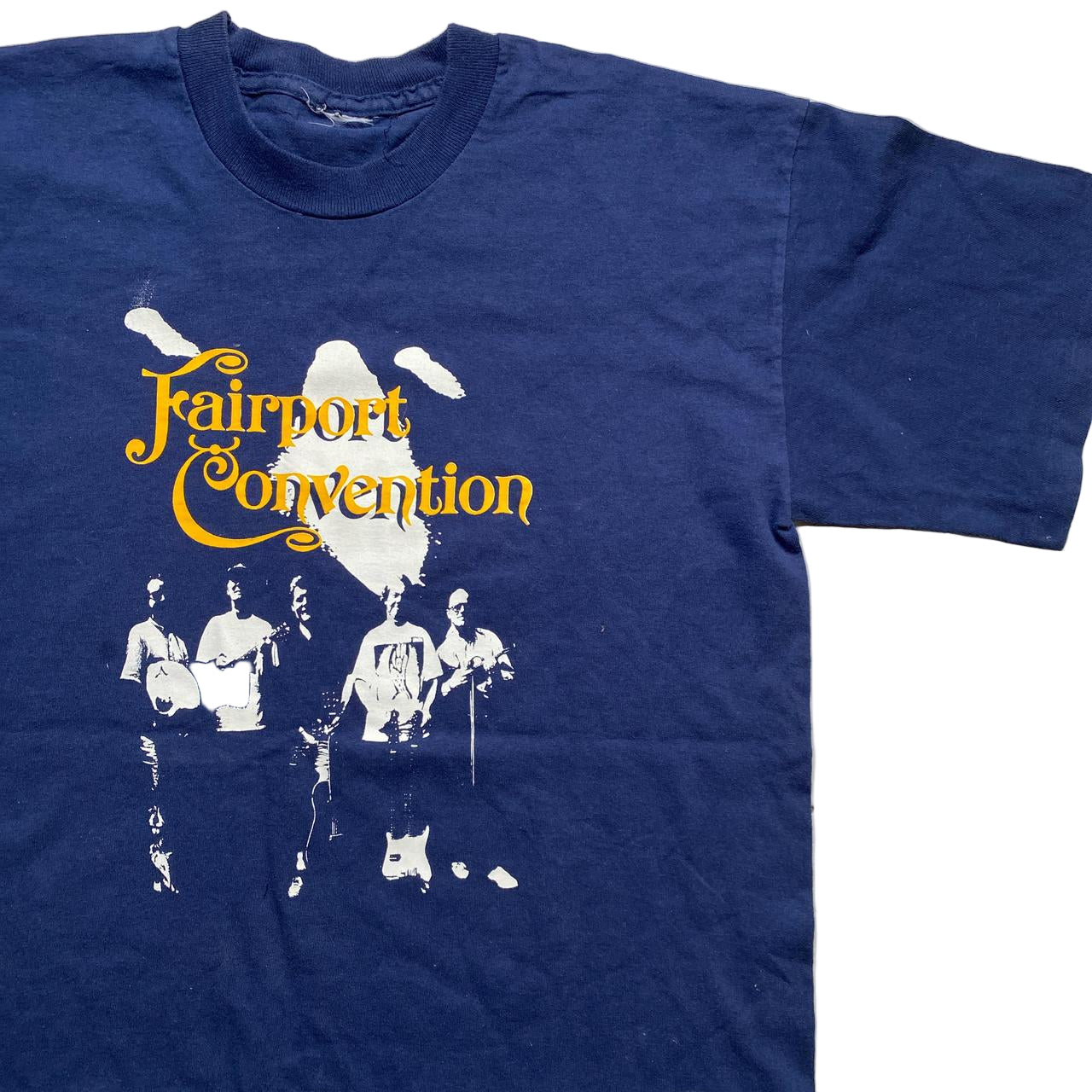 Fairport Convention Navy and Yellow 1996 Single Stitch Tour T Shirt (L)