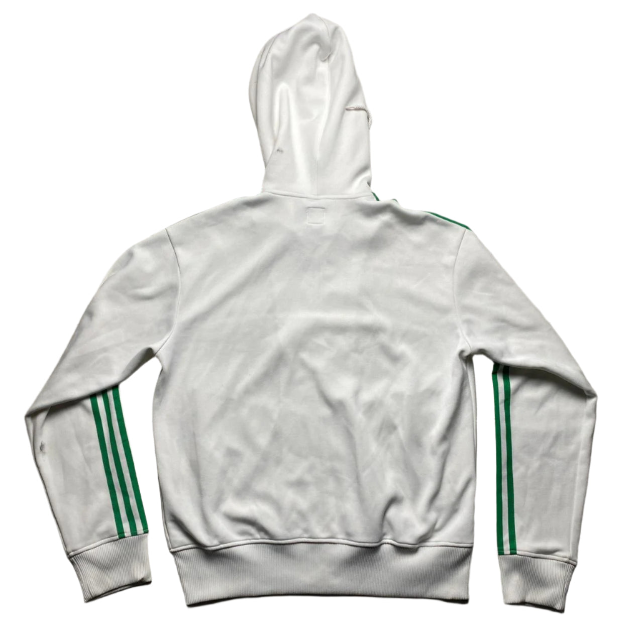 Adidas Originals White and Green Tracksuit Hoodie Jacket (M)