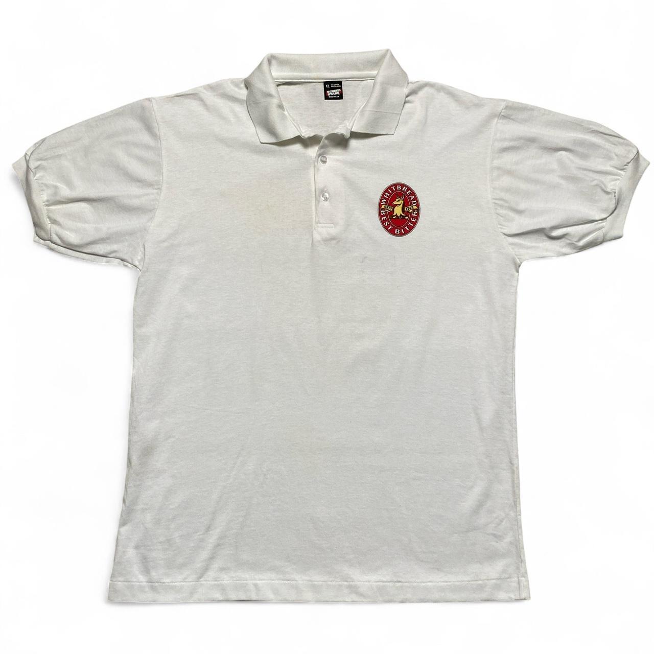 Whitbread Best Bitter Beer Vintage 90’s White Polo Shirt (XL)