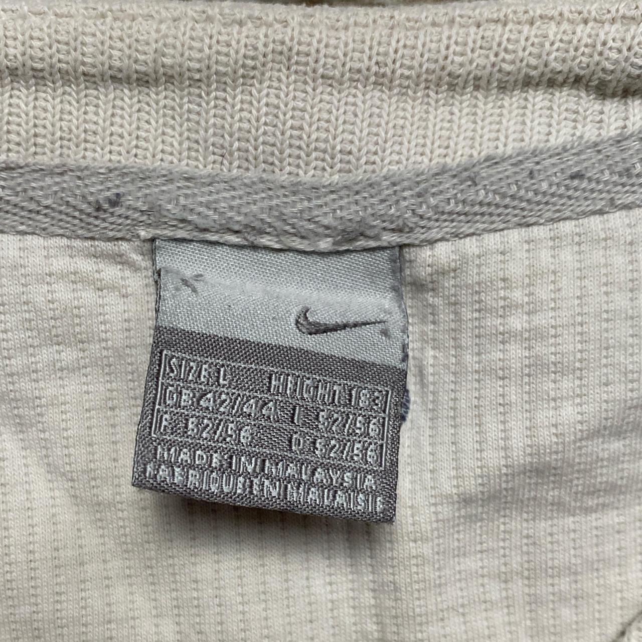 Nike V Neck Vintage Cream White and Grey Jumper (L)