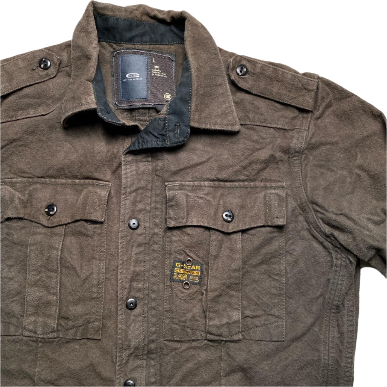 G Star Brown Button Up Shirt (L)