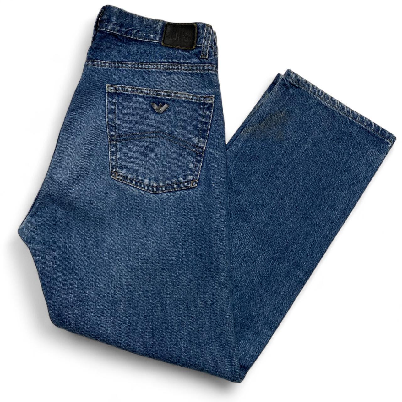 Armani Indigo 001 Light Blue Baggy Jeans