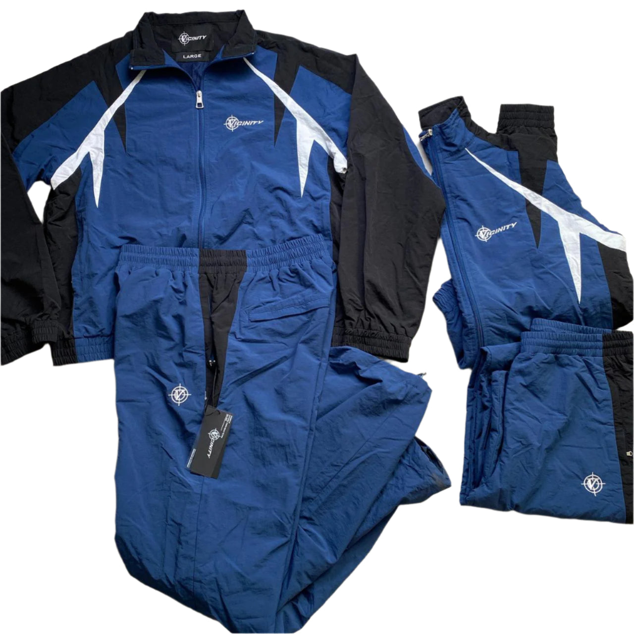 Vicinity Blue an Black Nylon Shell Full Tracksuit (S,M,L)