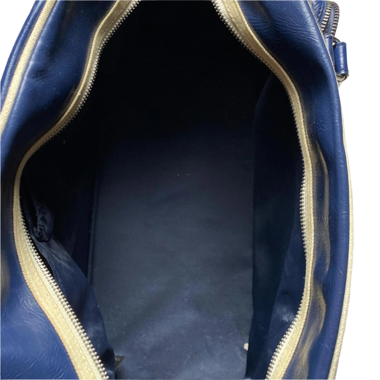 Navy and white Fred Perry leather weekend bag leather