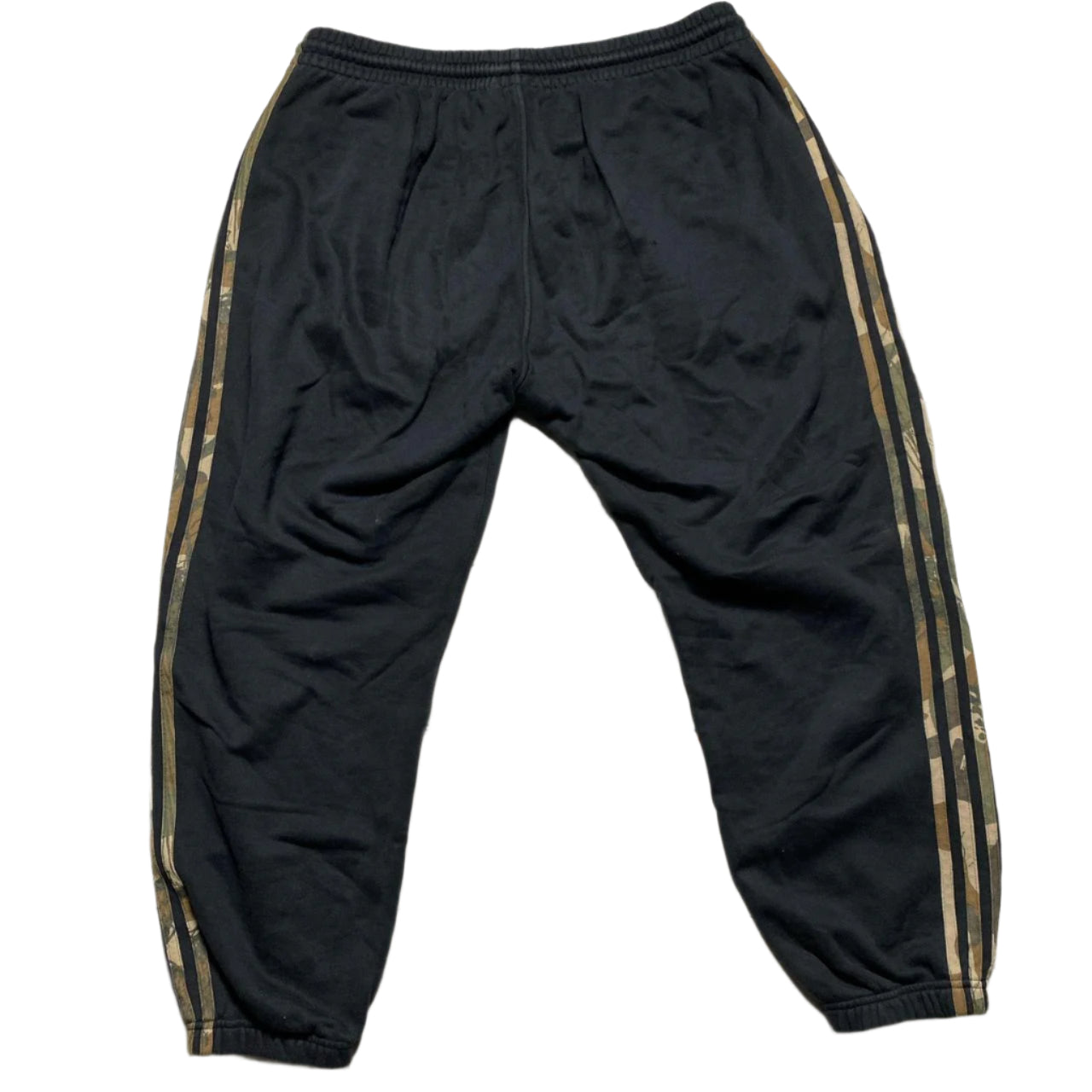 Adidas Black and Orange Camouflage Stripes Joggers (2XL)
