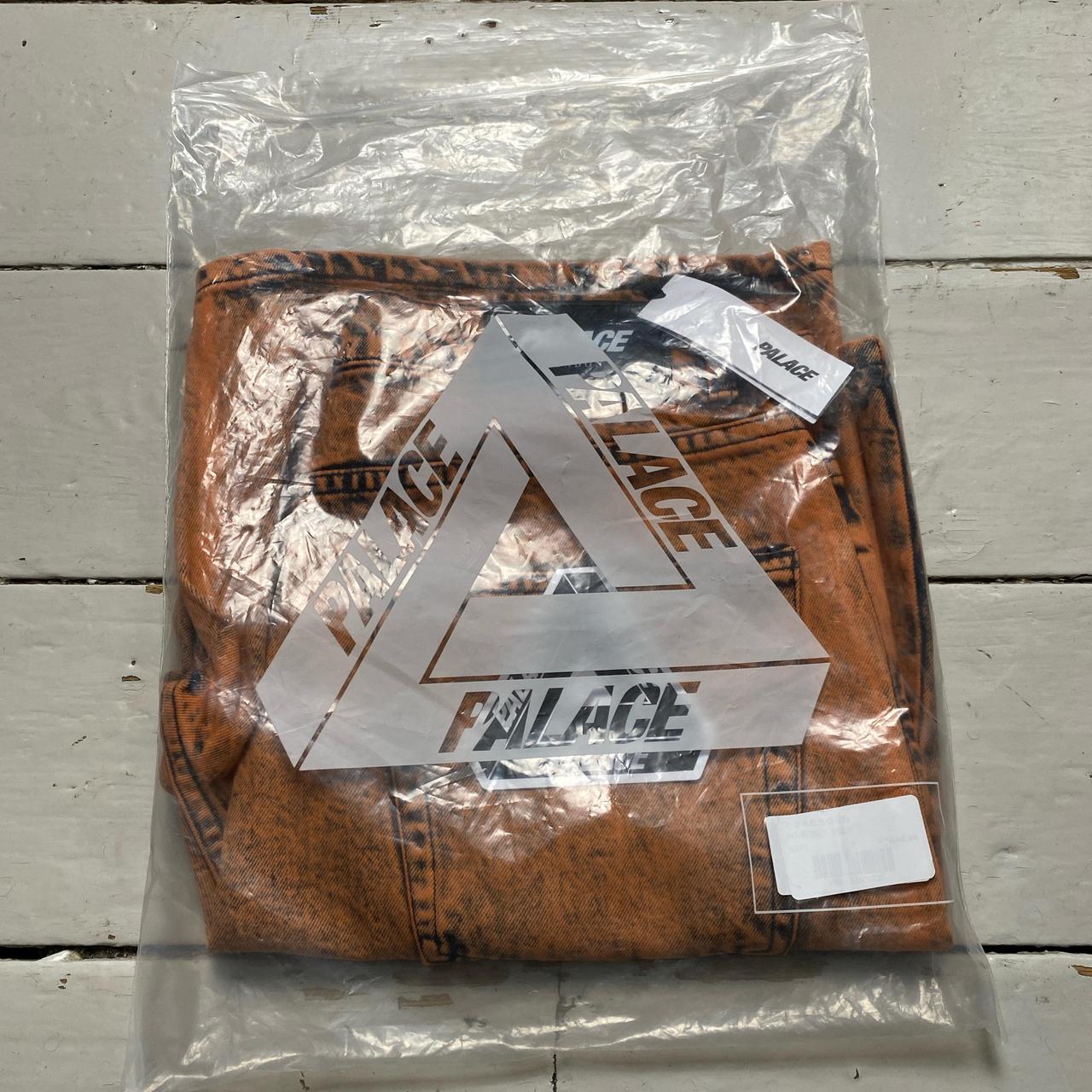 Palace Orange Bleached Denim Jorts Jean Shorts (32W)