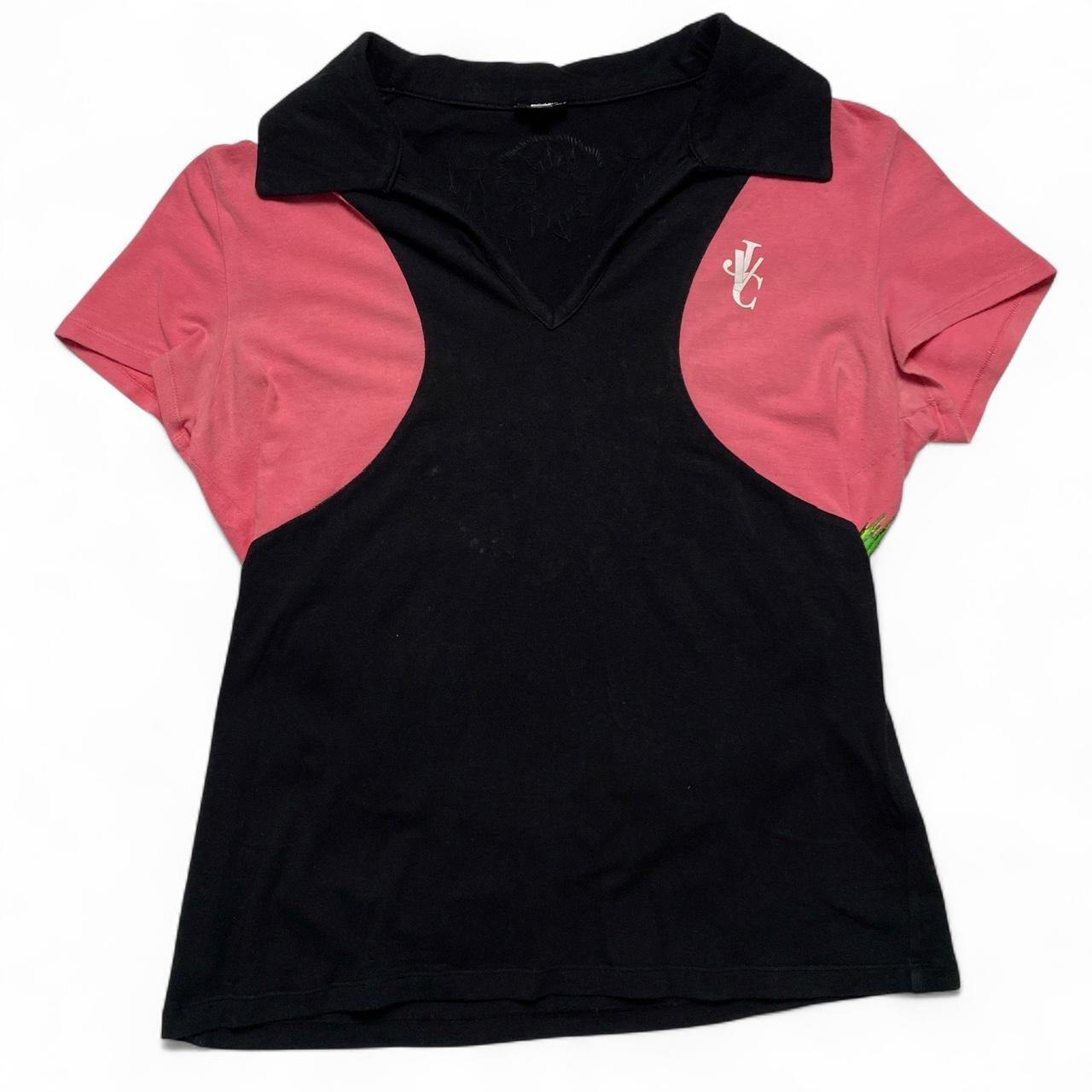 Versace Jeans Couture Aloha Florida Floral Bead Design y2k Womens Polo Top (M)