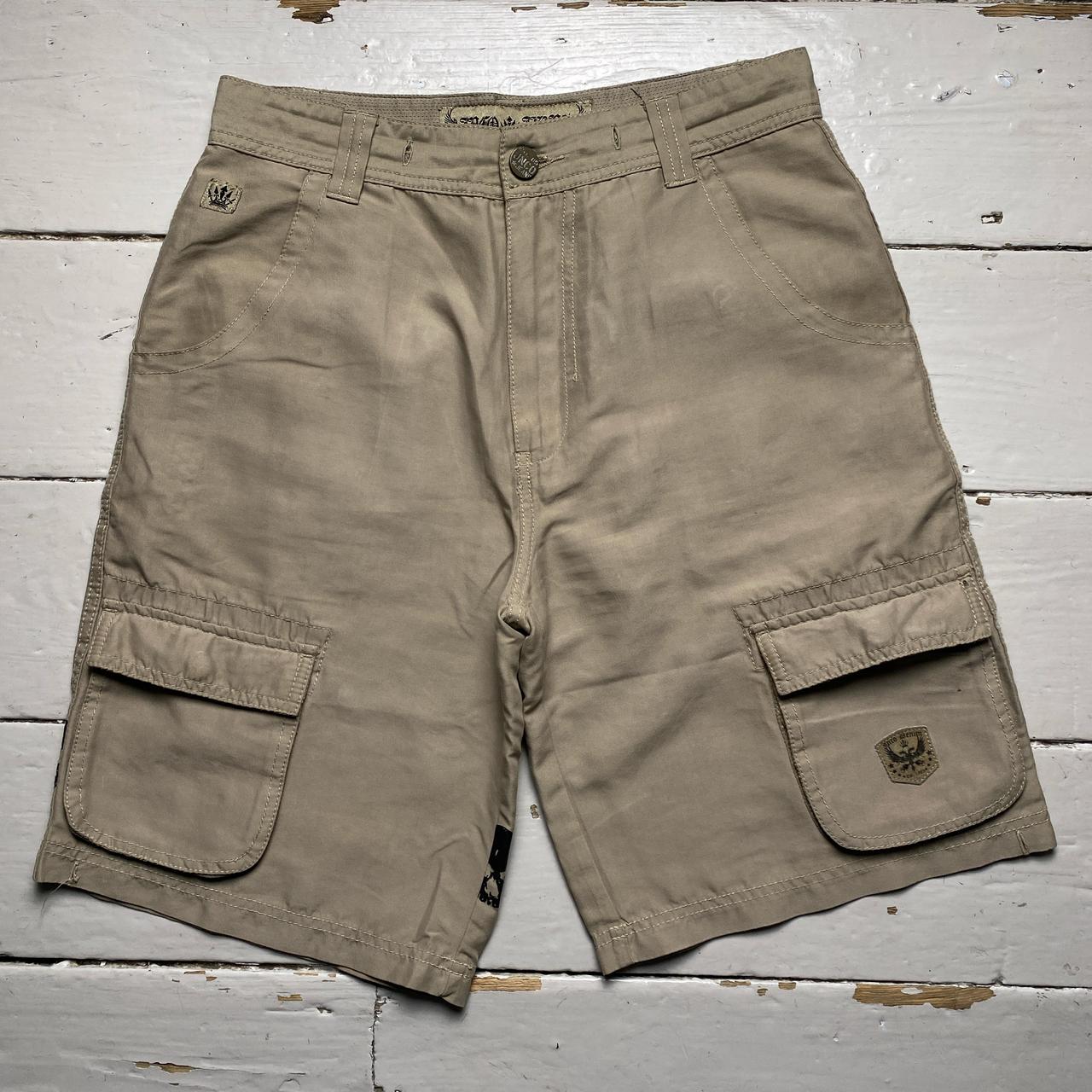 JNCO Jeans Cargo Combat Khaki Skull Shorts