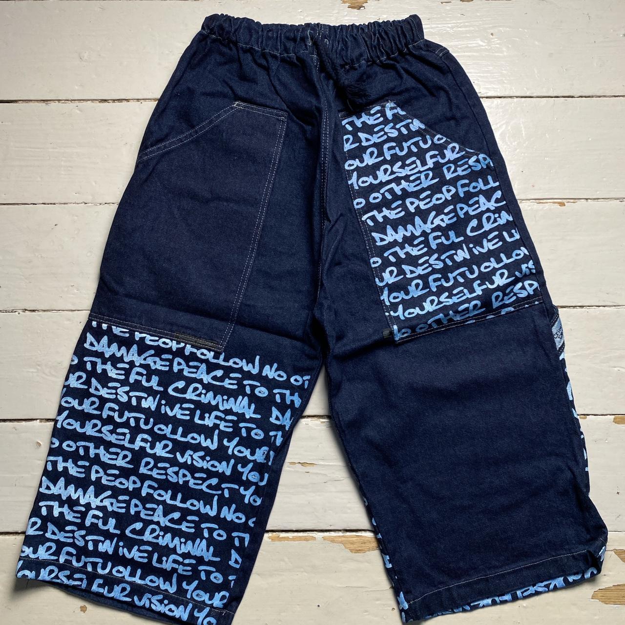 Criminal Damage Graffiti Baggy Vintage y2k Denim Carpenter Style Jorts Jean Shorts