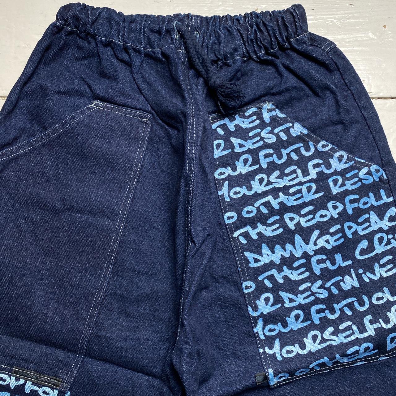 Criminal Damage Graffiti Baggy Vintage y2k Denim Carpenter Style Jorts Jean Shorts