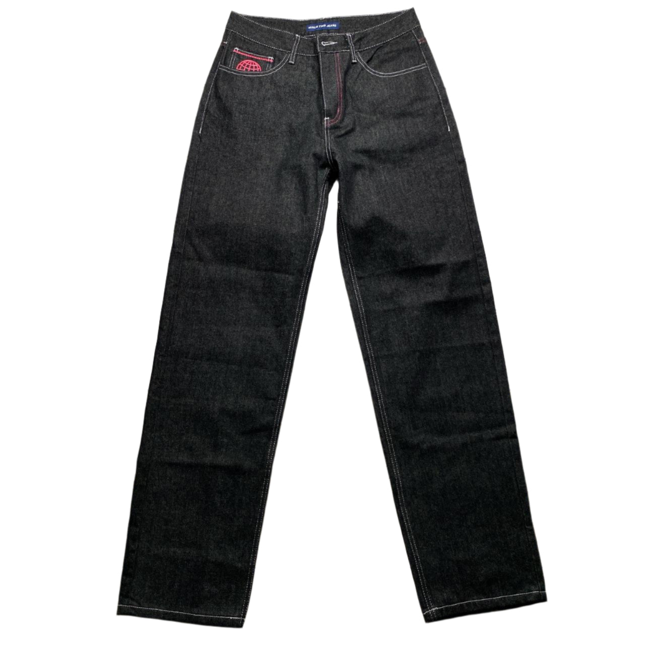 Minus Two Jeans Pink Embroidery Grey Jeans (32W)