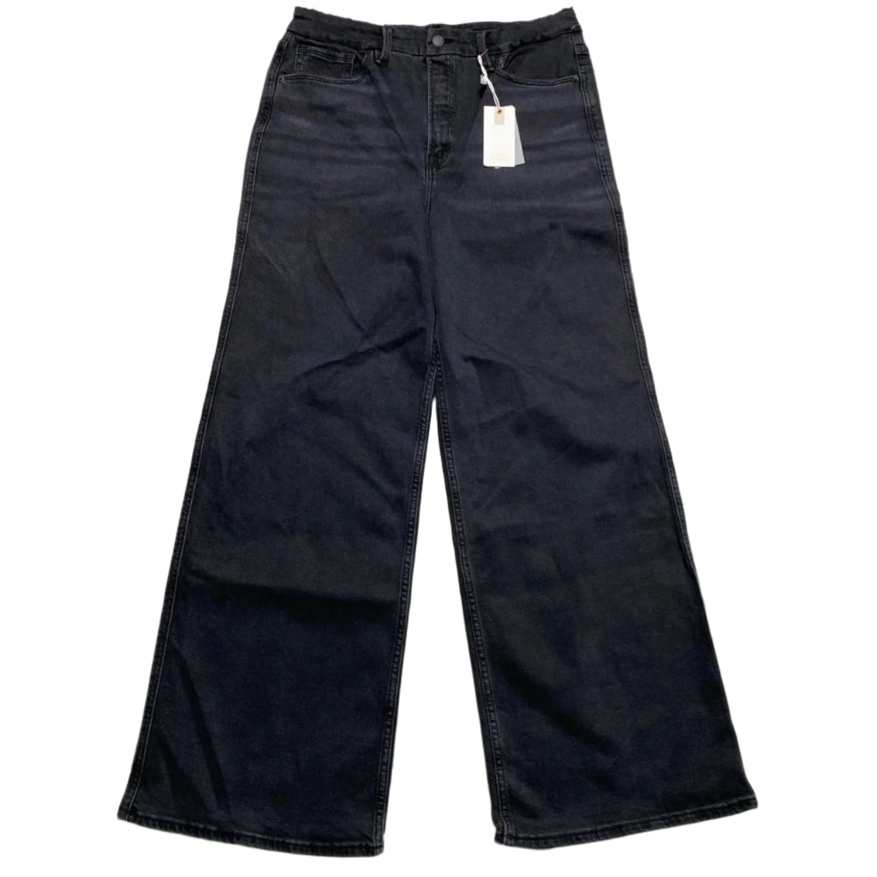 Good American Baggy Flared Black Jeans (12)