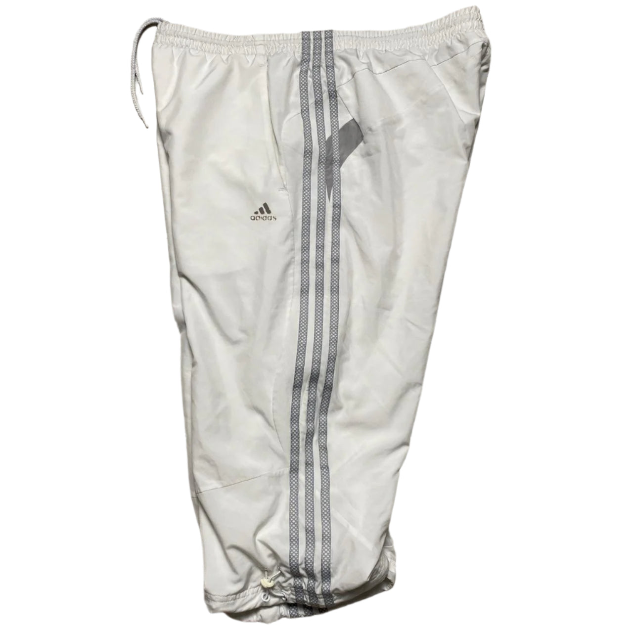 Adidas Climalite Vintage y2k Shell Trackpant Shorts White and Silver (L)