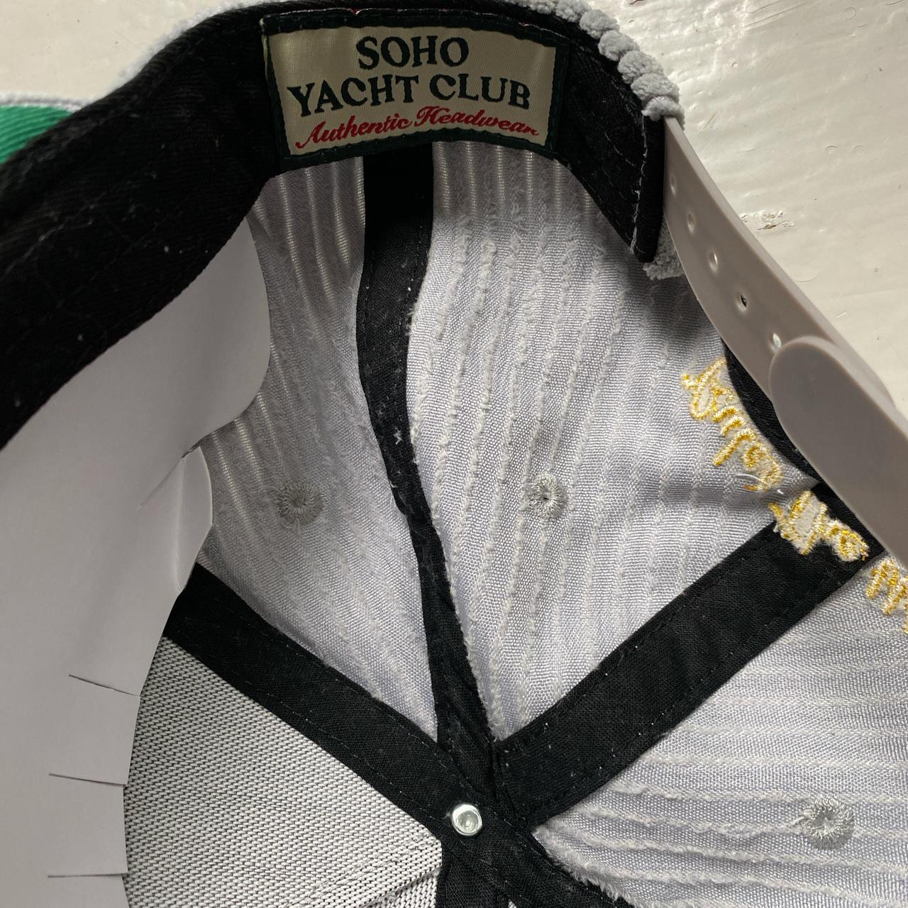 Corteiz Soho Yacht Club Corduroy Grey and Gold Velour Snapback Cap