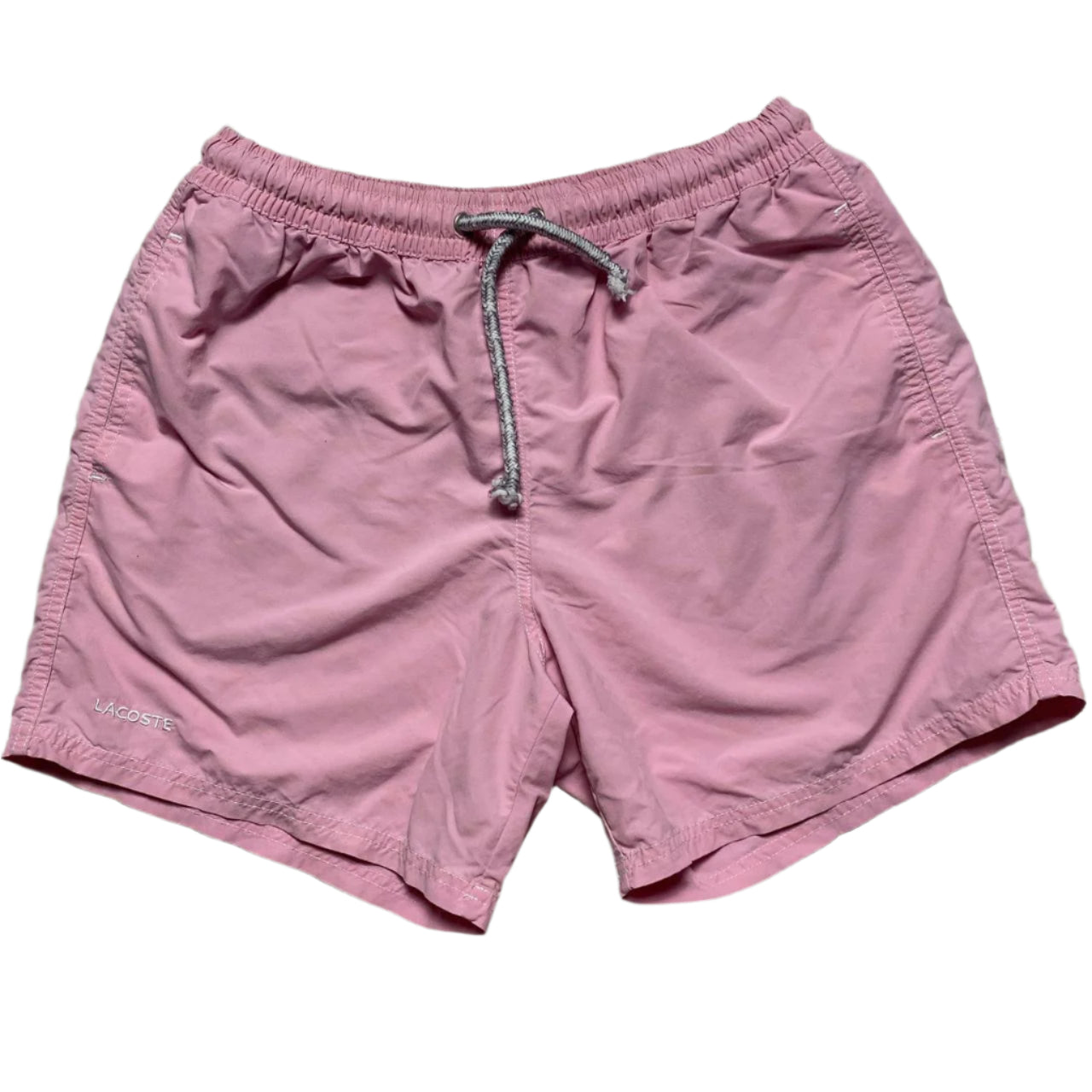 Lacoste Pink and White Swimming Trunk Shorts (M)