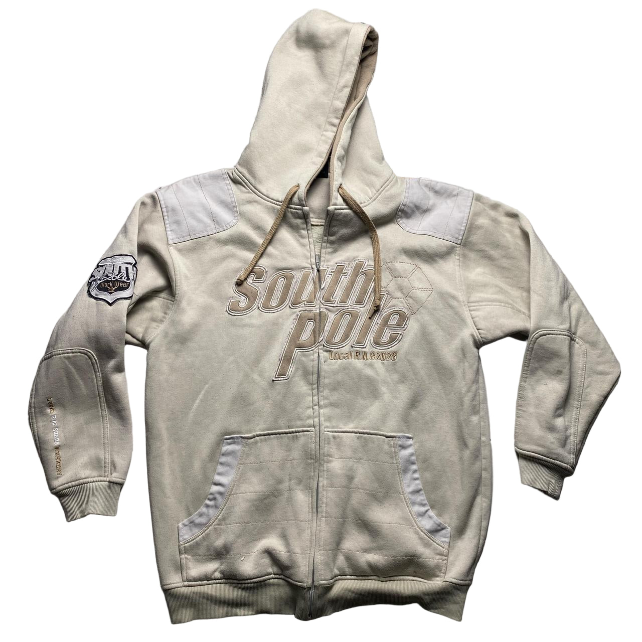 South Pole Cream and White Hoodie (M)