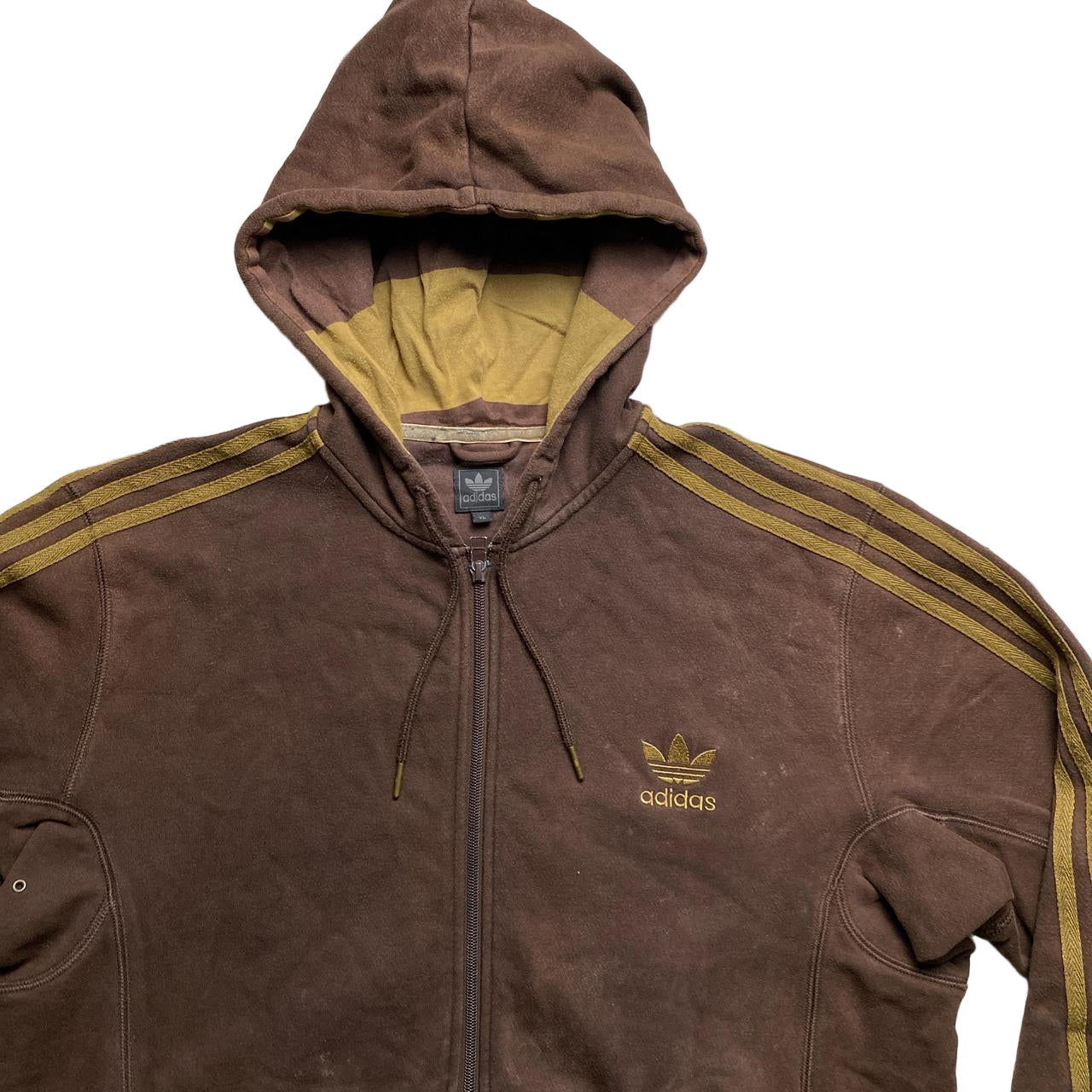 Adidas Originals Brown Two Tone Vintage Hoodie (XL)
