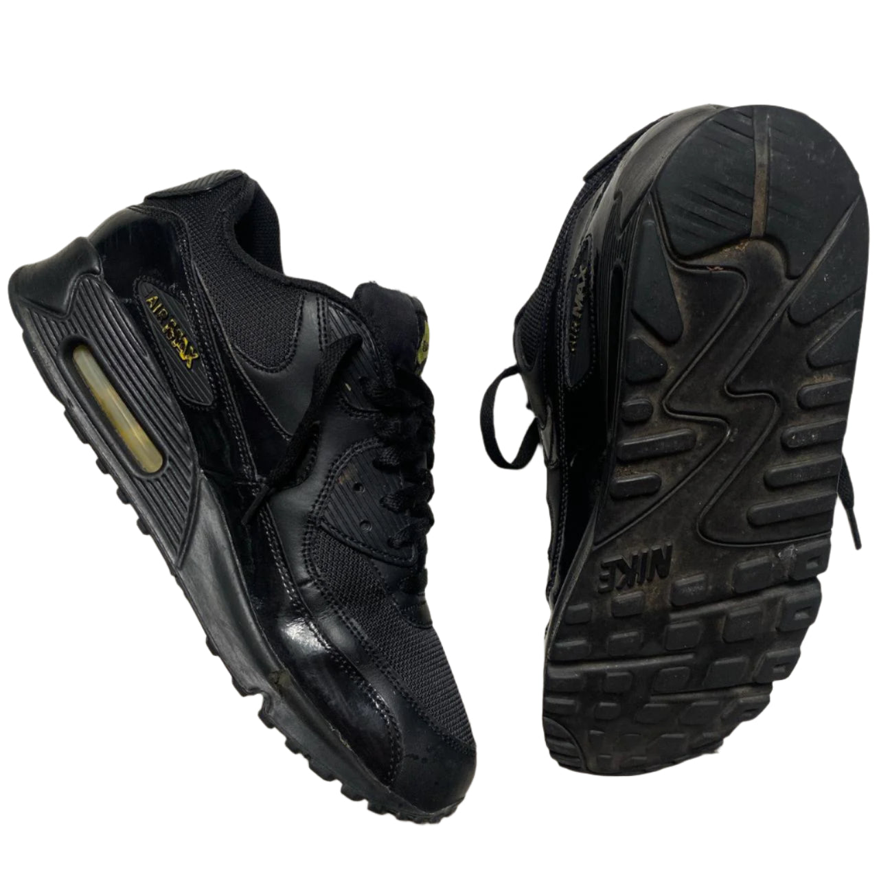 Nike Air Max 90 Black Patent and Gold (UK 9)