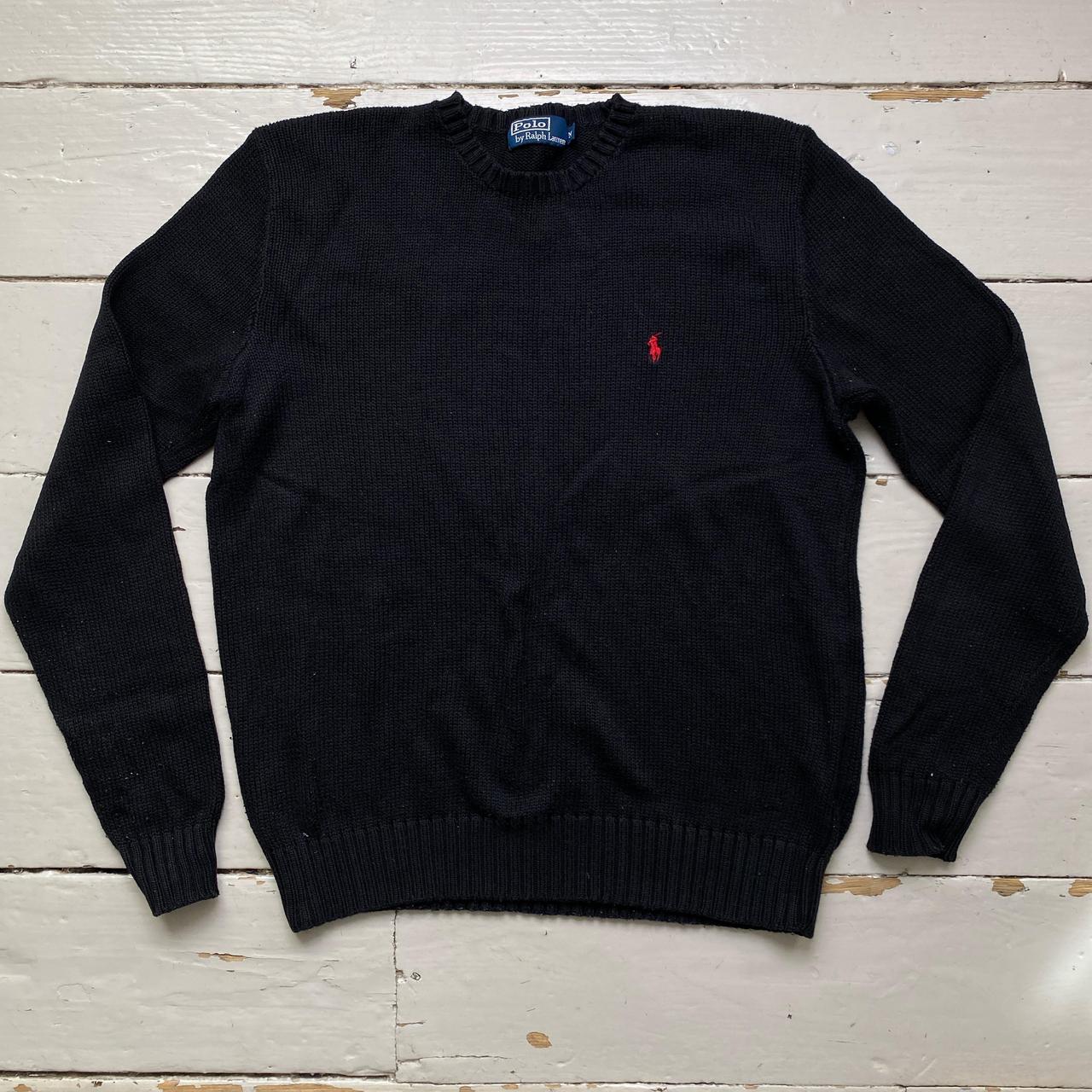 Polo Ralph Lauren Black and Red Knit Jumper Wear Garson