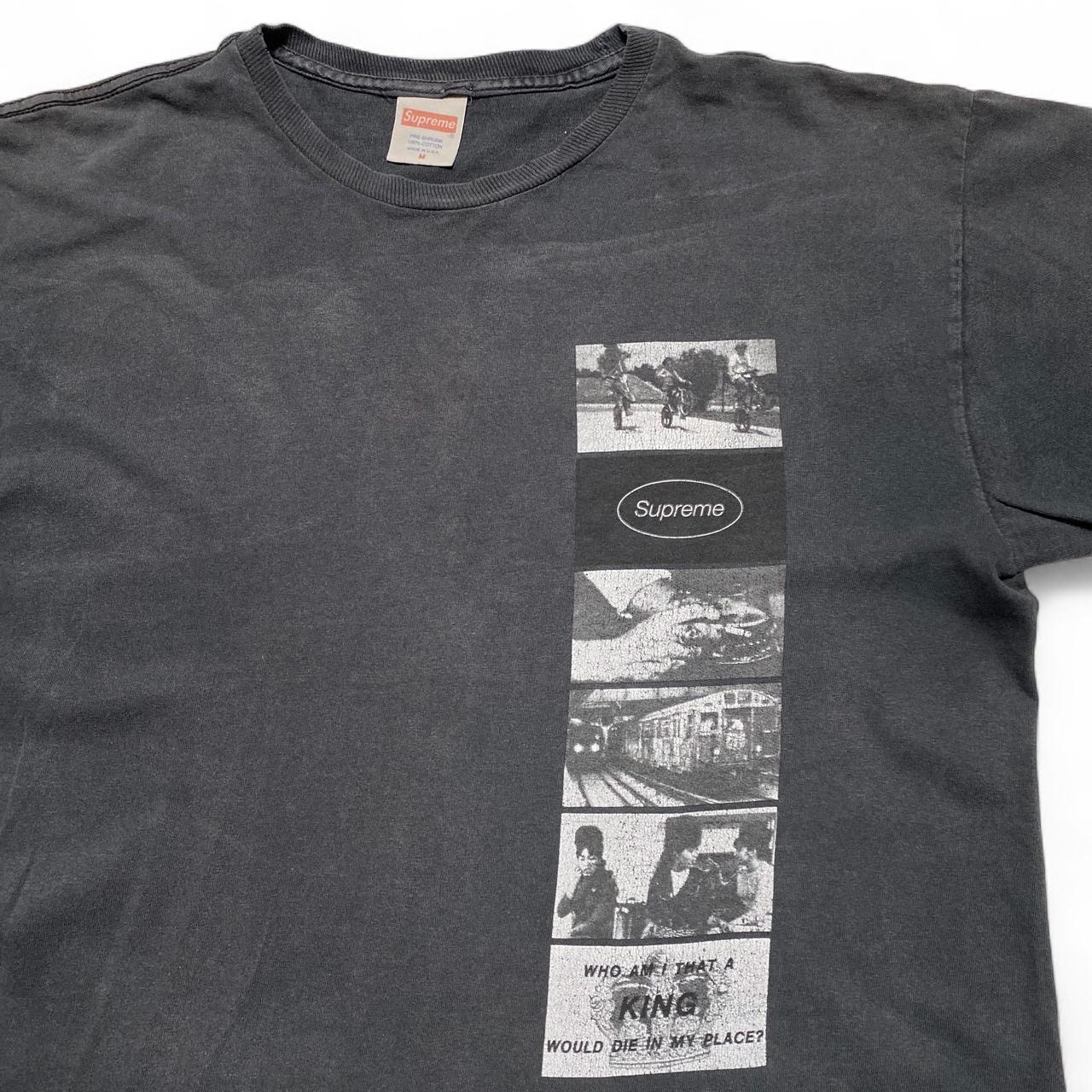 Supreme Montage 2012 Who Am I Vintage Grey and White T Shirt (M)