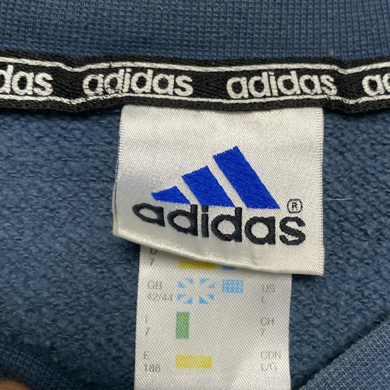 Adidas Vintage Navy and White Jumper (L)