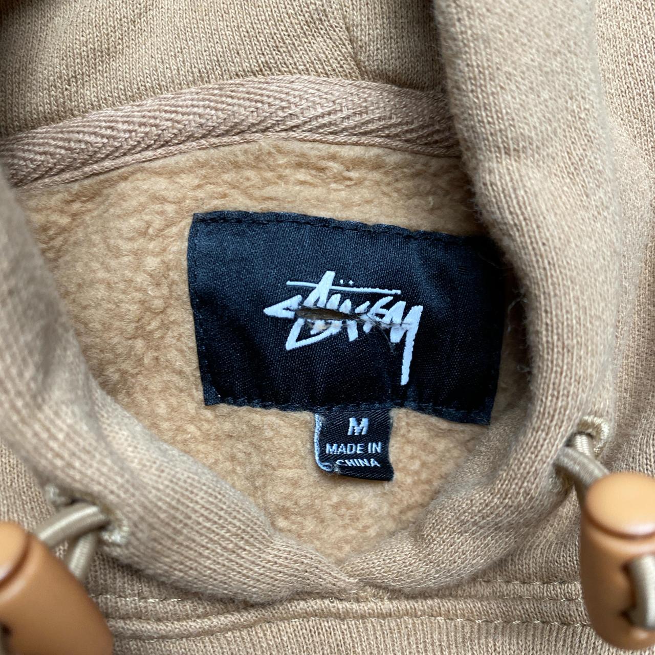 Stussy Tan Sand Brown and Orange Nylon Panelling Hoodie (M)
