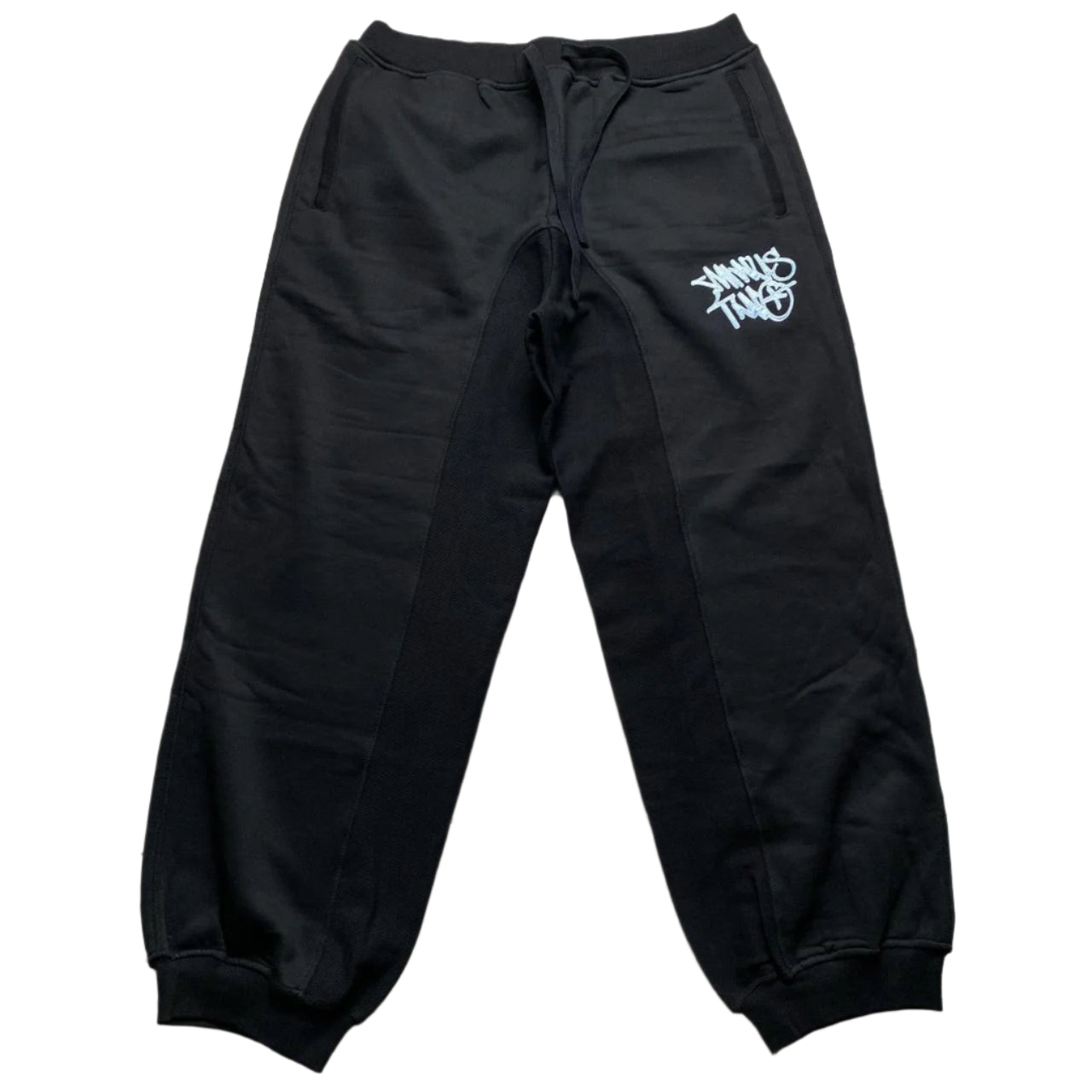 Minus Two Black and Light Blue Baggy Joggers (XL)