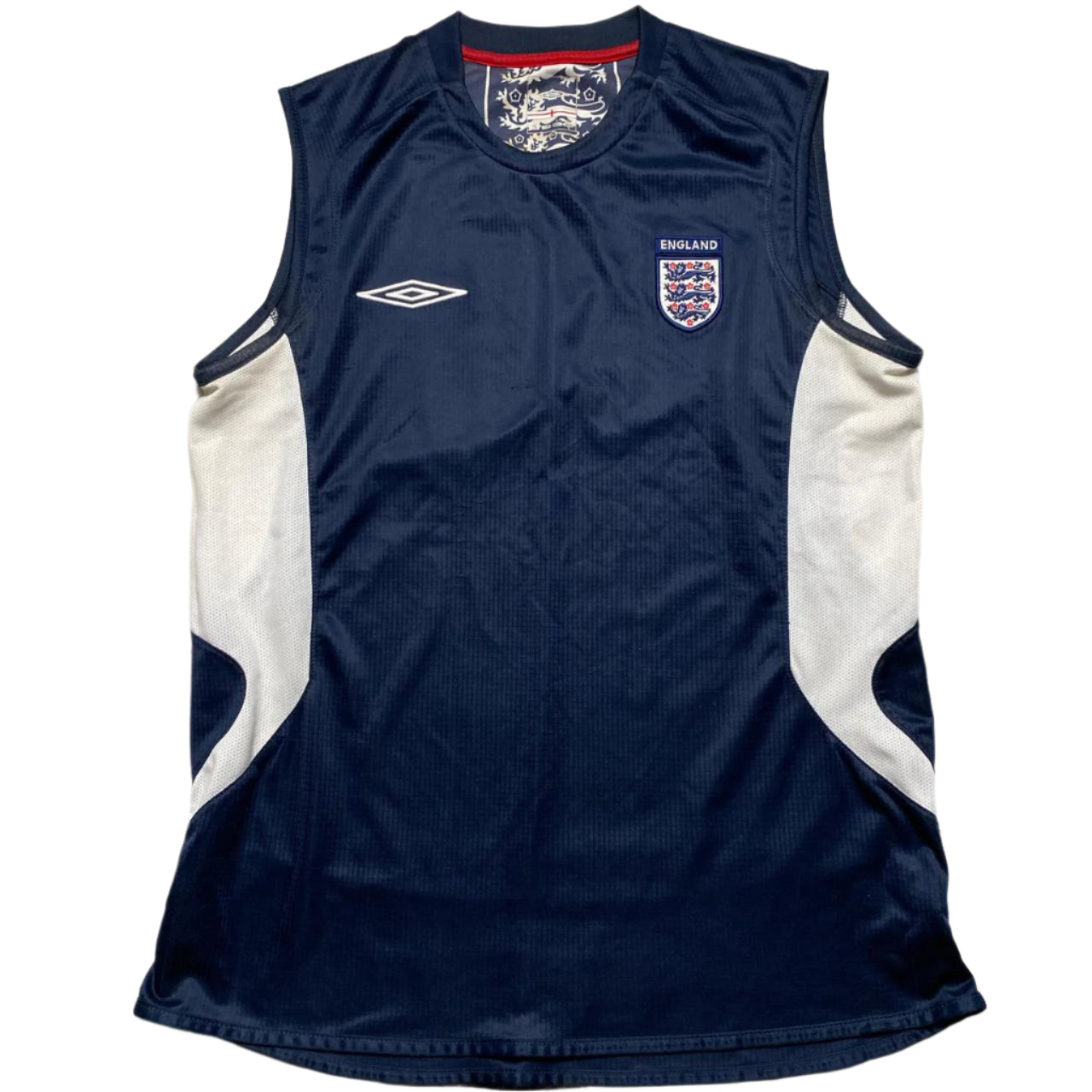 Umbro England Vintage Football Vest Navy and White (L)