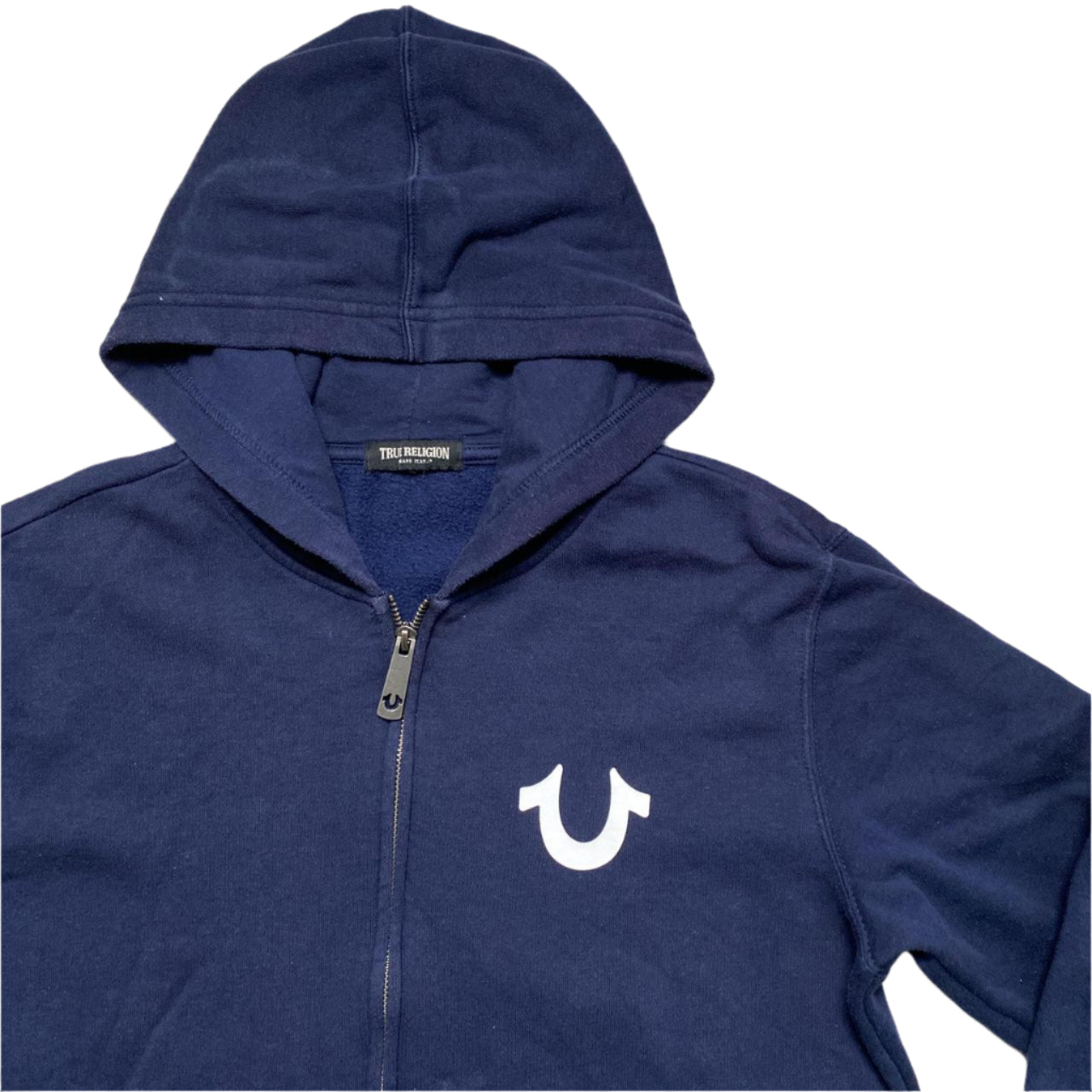 True Religion Navy and White Lullaby Hoodie (L)