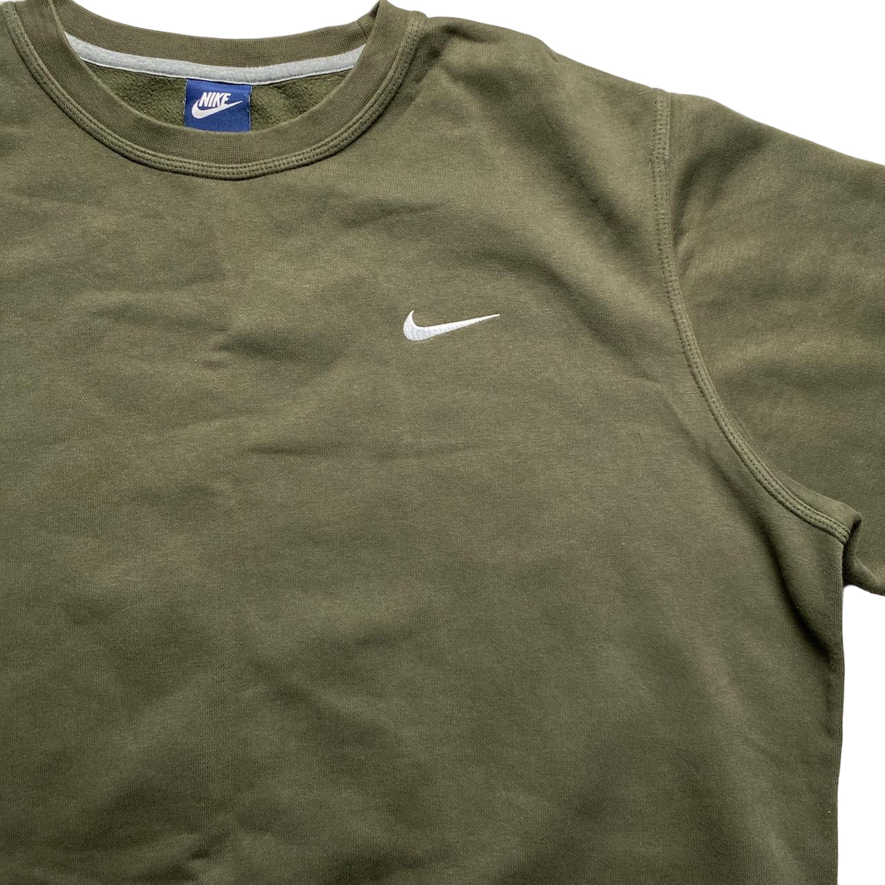 Nike Swoosh Khaki and White Jumper (XL)