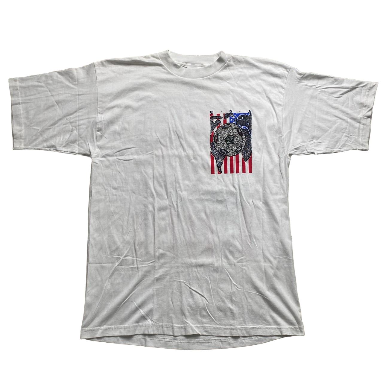 USA CYRK Sport Football White Multi Colour T Shirt (XL)