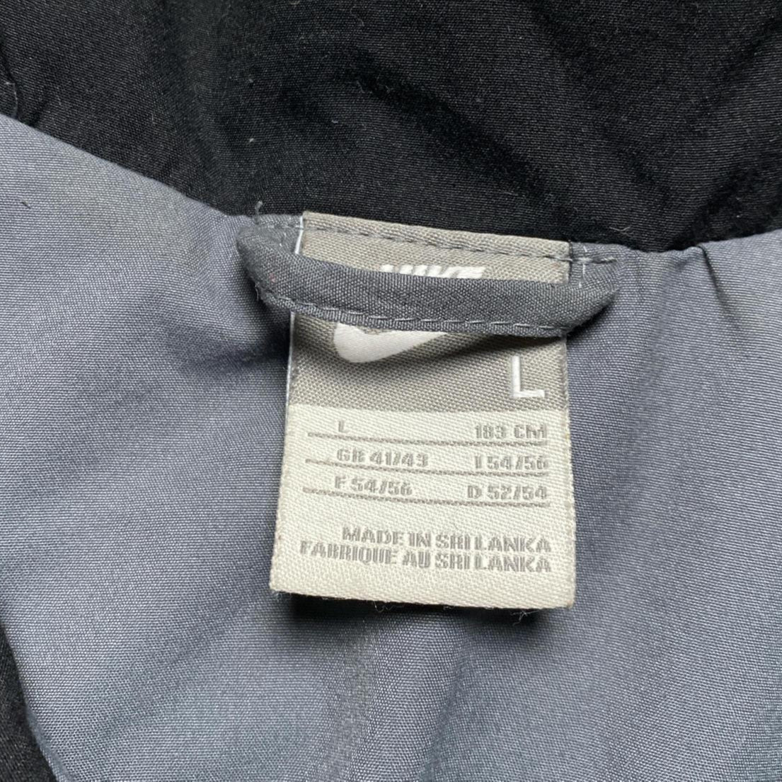 Nike Swoosh Grey Black and White Shell Tracksuit Jacket (L)