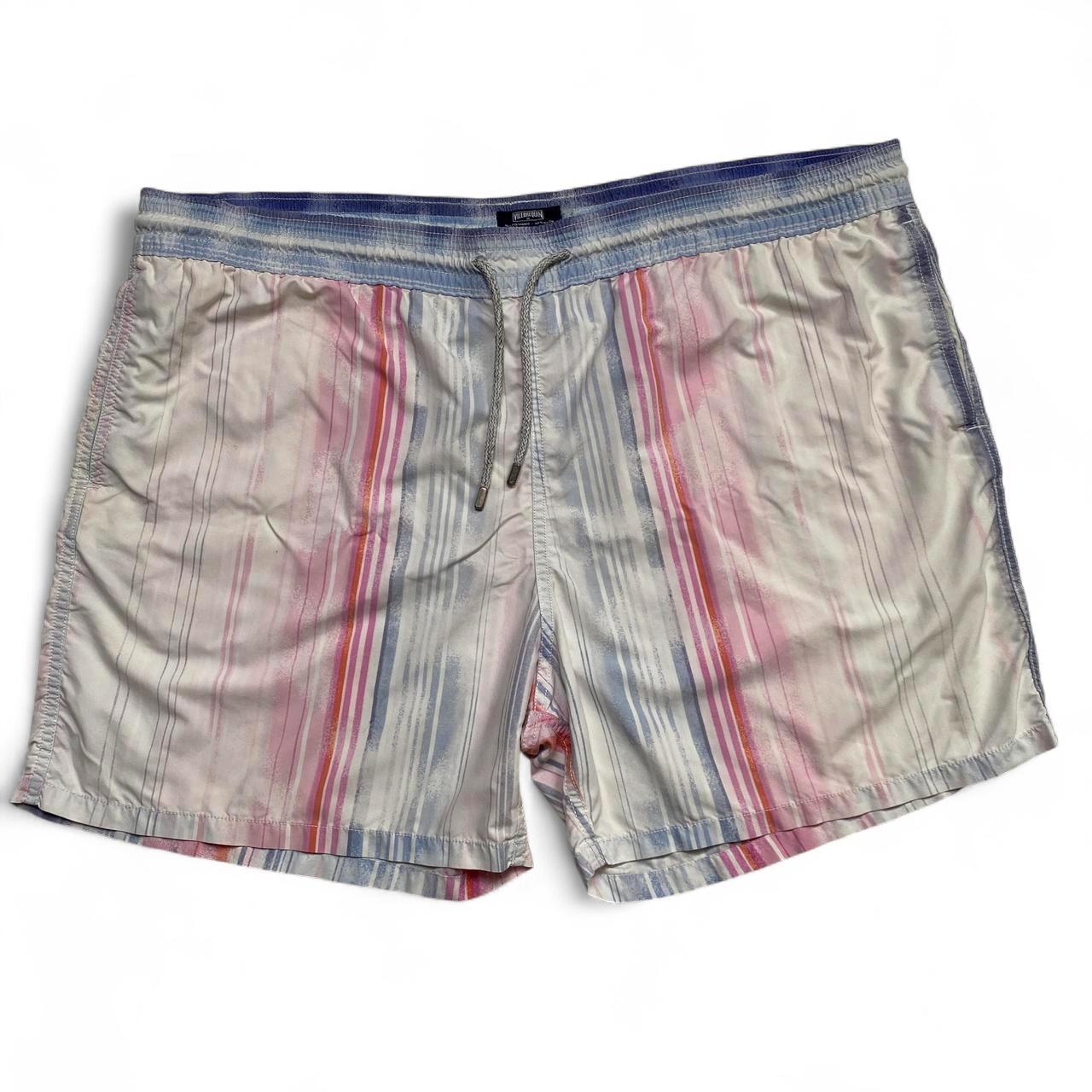 Vilebrequin Striped Blue White and Pink Swim Shorts (3XL)