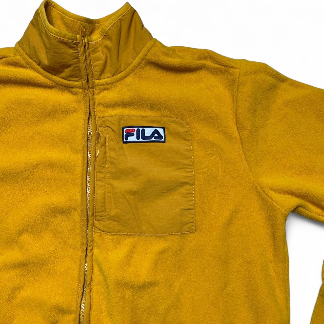 Fila Yellow and White Zip Fleece Jumper (M)