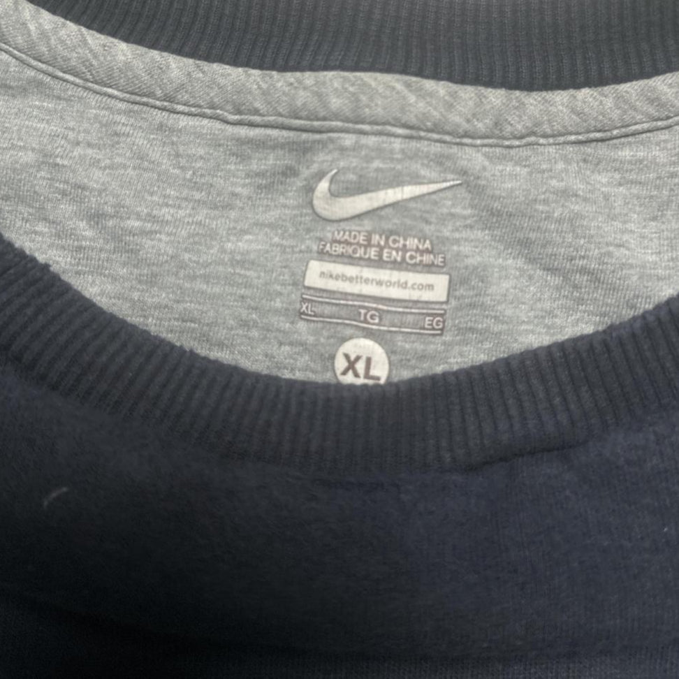 Nike Navy and White Swoosh Jumper (XL)