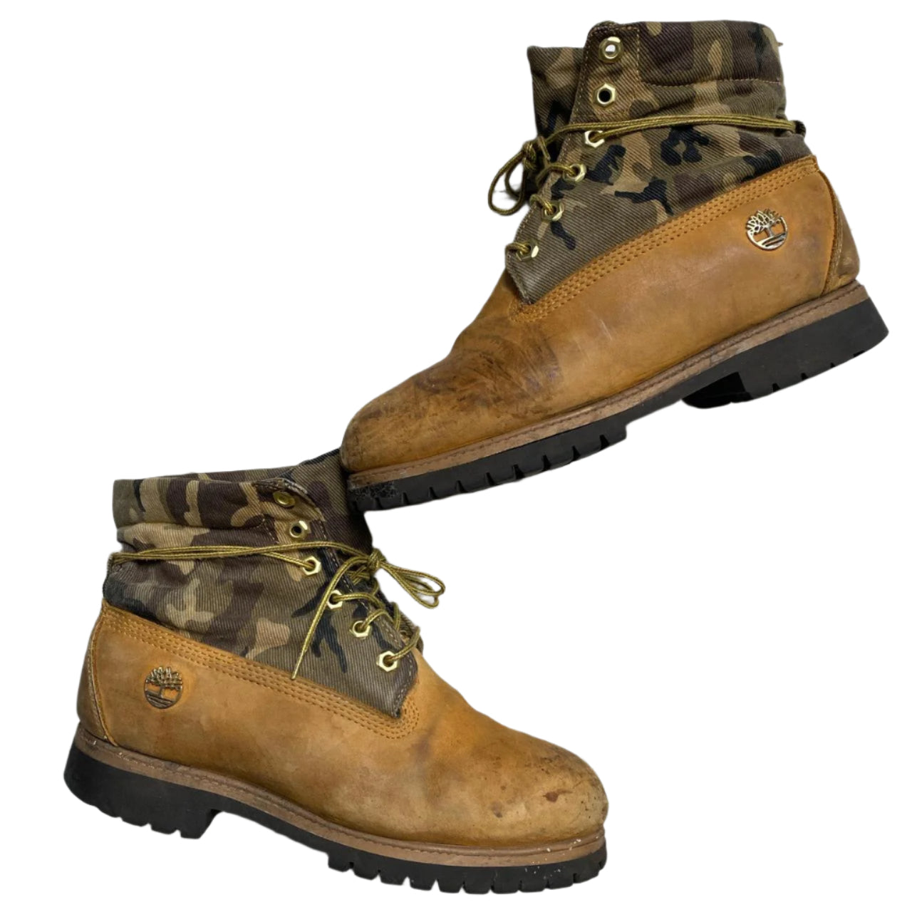 Timberland Nubuck and Camouflage High Boots (UK 8)