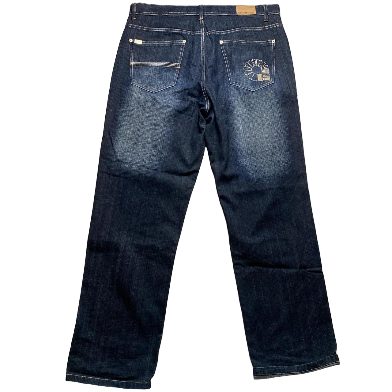 Akademiks Vintage Baggy Dark Navy Stonewashed Jeans (38W)