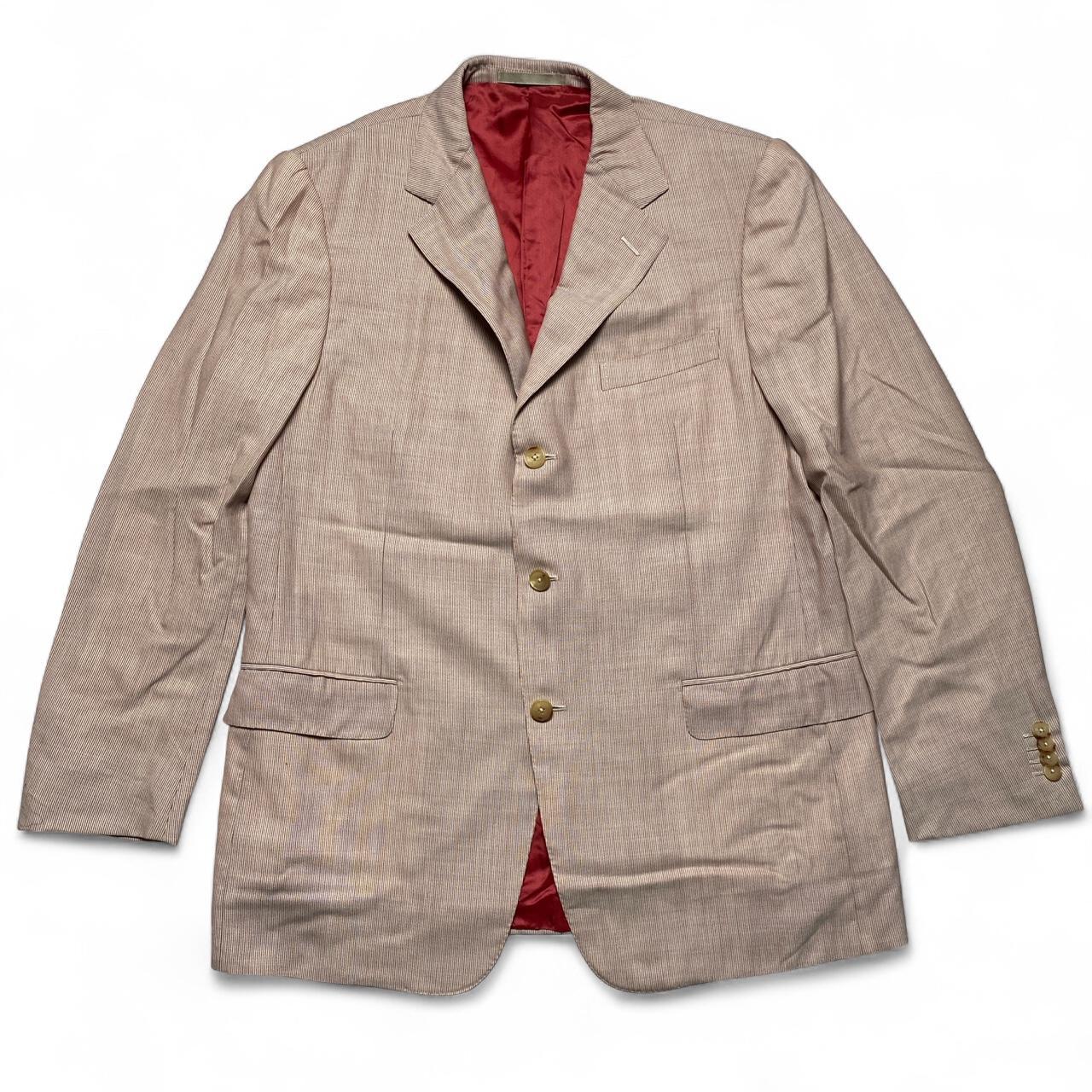 Ermenegildo Zegna Light Link Pink Stripe Suit Blazer Jacket (M)