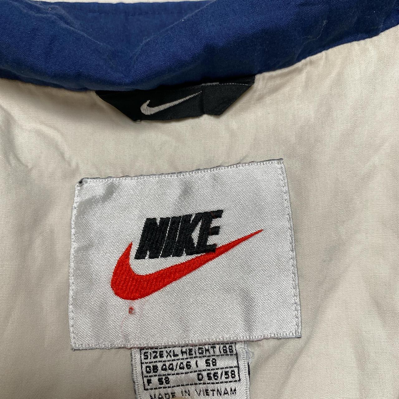 Nike Vintage 90’s Cream Navy and Red Tracksuit Nylon Shell Jacket (XL)